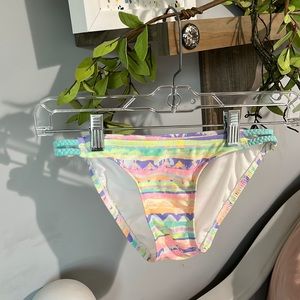 Xhilaration Bikini Bottom Womens XS Pastel Multicolor Braided Sides